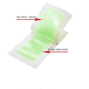 Bandes de <span class=keywords><strong>cire</strong></span> douces professionnelles naturelles double face 18*9cm pour le visage, le corps et la petite barbe - Épilation sans douleur - Outil en papier ciré OEM - Product Image 4