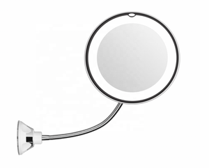 Cuello de cisne Flexible de 10x <span class=keywords><strong>espejo</strong></span> <span class=keywords><strong>baño</strong></span> <span class=keywords><strong>ventosa</strong></span> Led vanidad <span class=keywords><strong>espejo</strong></span> de maquillaje con luces LED - Product Image 5
