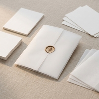 Pochette translucide en vélin pour carte d'invitation, enveloppe personnalisée avec logo, sceau de cire, emballage en papier pour mariage, cadeau d'affaires