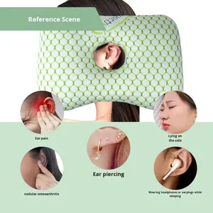 Side Sleeper Ear Pillow with Center Hole Soft Cotton Filled Cushion for Ear Piercing Pain Relief Sleeping Head Support - Product Image 4