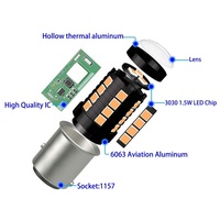 Ampoule LED Super Lumineuse M2 W21w 3157 3156 1157 BAU15S 15w 1500LM avec Projecteur, Remplacement pour Clignotant et Feu Antibrouillard Sans Erreur