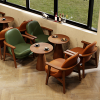Ensemble de table et de chaises de salle à manger en bois massif moderne pour hôtel et café