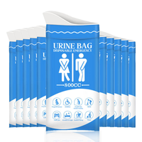 Kantong Urin Darurat Sekali Pakai 800ml Urinal Portabel Unisex untuk Perjalanan, Kemacetan Lalu Lintas, Berkemah, Kehamilan & Penggunaan Luar Ruangan