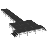 Scène modulaire carrée en aluminium Sgaiertruss 4*8 pieds, capacité de charge de 900 kg, scène mobile portable pour événements en plein air