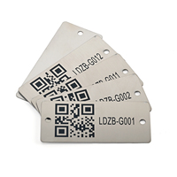 Etiqueta de Código QR de Acero Inoxidable Grabada con Láser de Alto Contraste Personalizada, Etiqueta de Código de Barras Metálica para Identificación de Activos, para Gestión de Inventario