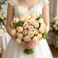 Bouquet de 10 têtes de roses artificielles Xiangfei, fleurs artificielles à nouer soi-même pour la décoration de la maison, du salon, des mariages et des fêtes