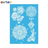 Autocollants de tatouage temporaire personnalisés pour mariage, en dentelle, motifs fleurs Mehndi, imperméables, sexy, art corporel, tatouage au henné blanc pour femmes