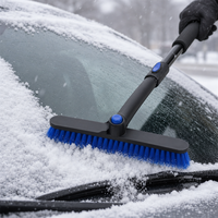 Brosse à neige télescopique en mousse à poils rigides avec manche en fer et grattoir à glace ABS pour pare-brise de voiture – Idéale pour l'hiver
