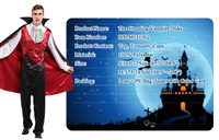 Costumes d'Halloween Gothique Vampire pour Adulte avec Cape