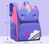 Mochila Escolar 2026 Personalizada con Diseño de Unicornio, Cierre de Cremallera, Gran Capacidad y Diseño Cómodo para Estudiantes de Primaria