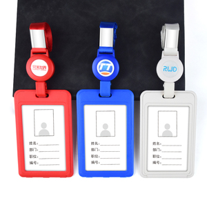 Hai mặt vòng huy hiệu Reel Thẻ Tay Áo hiển thị & Phụ Kiện Móc bao gồm vật liệu polyester dây giữ huy hiệu - Product Image 4