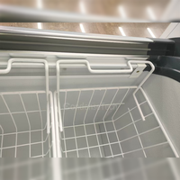 Congélateur à glaces commercial 720L avec couvercle coulissant en verre, refroidissement direct, serrure de porte, vitrine pour restaurant