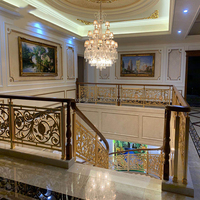 Haute métal laiton personnalisé moderne haut-bon garde-corps d'escalier moderne fer garde-corps pour escaliers intérieur garde-corps main courante d'escalier