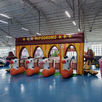 Jeu gonflable de course de chevaux CH Outdoor Pony Hopper Race Track Group Game pour le carnaval