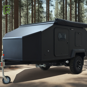 Mini remorque de voyage tout-terrain en aluminium pour les aventures en plein air pour 4 personnes avec suspension indépendante Compatible Camper RV - Product Image 4