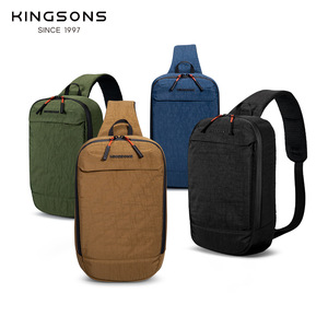 Kingsons Men's Chest Bag Multifunctional Shoulder Bag Zipper Closure Solid Color Everyday Use Winter 2025 - Product Image 1