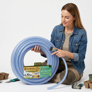 สายยางใสเสริมแรง PVC ยี่ห้อ KARYON ขนาด 6-16 มม. แบบยืดหยุ่น ทนทาน สำหรับส่งน้ำ ลม ใช้กับเครื่องฉีดน้ำ รดน้ำพืชผลทางการเกษตร อุตสาหกรรม สหรัฐอเมริกา เอเชีย - Product Image 1