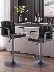 Moderno <span class=keywords><strong>Taburete</strong></span> de Bar Alto de Lujo Silla de Bar Moderna <span class=keywords><strong>Taburete</strong></span> de Bar Moderno de Gama Alta Giratorio con Reposabrazos - Product Image 2