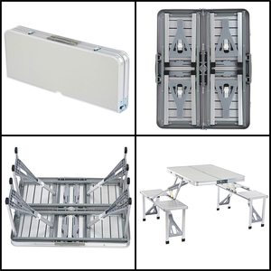 Mesa de Aluminio de Alta Calidad con Sillas Integradas, Mesa de Picnic Plegable Tipo Maletín, Mesa de Camping Portátil Inteligente - Product Image 6