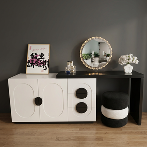 Modern Makeup <b>Vanity</b> Table With <b>Lighted</b> Mirror Storage Desk For Bedroom Furniture - Product Image 4