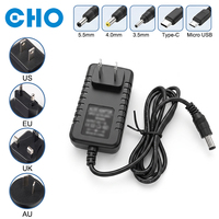 Adaptateur secteur 12V 1A AC/DC 12W avec prise US/EU/UK/AU pour bande LED, routeur, CCTV