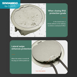 SINOAMIGO Enchufe de Piso Impermeable con Mecanismo Pop-up <span class=keywords><strong>para</strong></span> Indonesia y Europa, Caja de Enchufe de Piso - Product Image 4