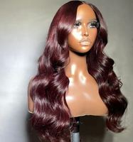 Wig Rambut Asli Natural Wave Long Straight Dark Blue Frontal Glueless, Wig Rambut Manusia Virgin Blue Lace Front Mewah untuk Wanita