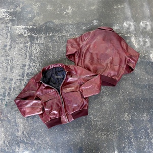 Blouson en cuir matelassé Bomber, vente en gros, design vintage personnalisé, manteau de haute qualité, blousons en cuir coupe-vent pour hommes - Product Image 1