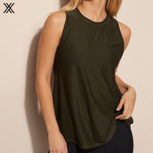 Camiseta sin mangas básica para mujer, con logotipo personalizado, sólida, para <span class=keywords><strong>Yoga</strong></span> y entrenamiento, venta al por mayor - Product Image 4