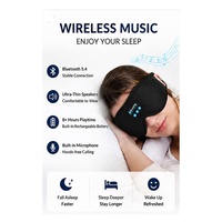 Masque de sommeil sans fil Bluetooth avec écouteurs intégrés, masque contour 3D pour les yeux avec haut-parleurs ultra-fins, rechargeable pour les voyages