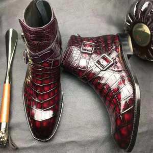 Stivaletti da Uomo Goodyear in Vera Pelle di <span class=keywords><strong>Coccodrillo</strong></span>, <span class=keywords><strong>Stivali</strong></span> alla Moda di Alta Qualità in Pelle di Alligatore per Uomo - Product Image 1