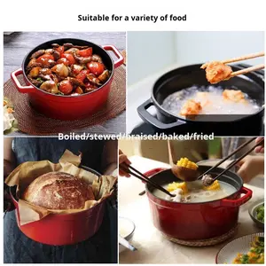 Nuova Pentola in Ghisa Ecologica Antiaderente 22cm per Fornello Universale con Coperchio, Casseruola per Stufati e Cottura in Argilla - Product Image 4