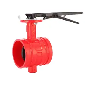 Direct factory high quality D81X ductile iron wafer grooved butterfly valve for firefighting