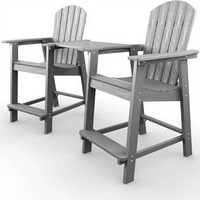 Chaise haute Adirondack en HIPS pour l'extérieur, chaise haute Adirondack imperméable pour terrasse, tabouret de bar Adirondack