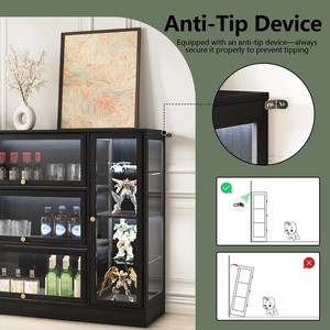 Moderner E-Sports-Vitrinenschrank für LEGO-Figuren Gundam-Spielzeugmodelle Transparentes Glas Bausteine Helm Matten Unterlagen - Product Image 4