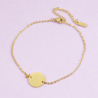 Bricolage en acier inoxydable pièce ronde pendentif Couple meilleur ami Bracelet Bracelet chaîne Bracelet vierge pour gravure