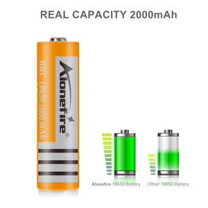 Alonefire 18650แบตเตอรี่ลิเธียมไอออนประสิทธิภาพสูง3.7V-4.2V 2000MAh สำหรับไฟฉายไฟฉายพัดลมมือถือ - Product Image 6