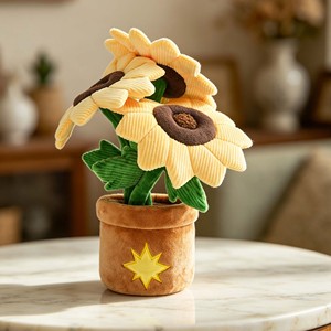 OEM ODM Plush Sunflower Potted Plant <b>Toy</b> Custom Logo <b>Stuffed</b> Sunflower Pot Ornament Home Decor <b>Soft</b> Plant Plush Gift - Product Image 5