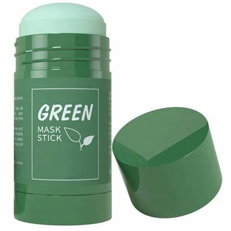 Masque Facial nettoyant à base d'argile de thé vert, soins de la peau, contrôle de l'huile verte, masque blanchissant, bâton, Logo personnalisé