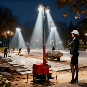 หอคอยไฟฟลูออเรสเซนต์ใช้ไฟฟ้ากระแสสลับ4*1000วัตต์ IP65สีขาวสำหรับตกแต่งสวนและแนวนอนเครื่องยนต์ดีเซล - Product Image 3