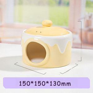 Nid en céramique pour hamster - Igloo rafraîchissant pour l'été et anti-chaleur - Design mignon - Gamelle anti-renversement et cachette pour petits animaux - Product Image 2