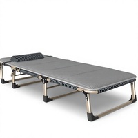 Lit de camping pliable en toile et métal, portable, 3 vitesses réglables, double usage, en promotion