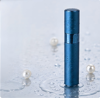 Flacon d'échantillon de parfum 8ml/10ml avec pulvérisateur rotatif rétractable, portable, pour soins bucco-dentaires, en verre avec tête en aluminium électroplaqué