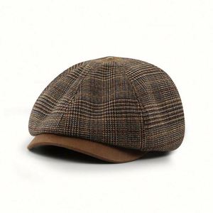 หมวกแก๊ปปีกสั้นลายสก็อตสำหรับผู้ชาย เหมาะสำหรับเล่นกีฬา ลำลอง ปาร์ตี้ ชายหาด ผ้าฝ้าย 100% ขายส่ง - Product Image 4