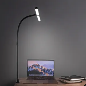 24W Double Head Clip Tafellamp Adjustable Luminarias De Mesa Office Tischlampe Desktop Work Task Study Desk Light LED Table Lamp