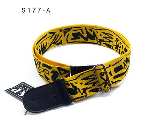 Venta al por mayor de correas de guitarra bordadas, cinturón de guitarra eléctrica acústica tejida con cabeza de cuero genuino - Product Image 5