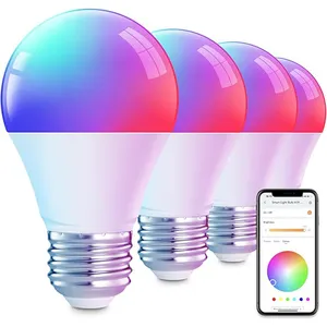 Controllo del gruppo che cambia colore E27 E26 B22 9W 15w RGB Smart Led lampadina con Alexa e Google Home