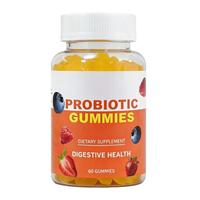 Gummies probiotiques Bioby OEM en marque blanche avec Bacillus Coagulans 10 milliards d'UFC, favorisent la santé digestive, saveur fruitée naturelle
