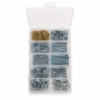 Assortiment de clous en acier galvanisé, 252 pièces, avec boîte de rangement en plastique, pour réparation domestique, travaux de fixation de construction en bois