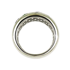 Anillo de banda ancha con diseño floral de oro blanco de 18 quilates, zafiro, tsavorita, granate y diamantes, joyería de lujo para mujer. - Product Image 2